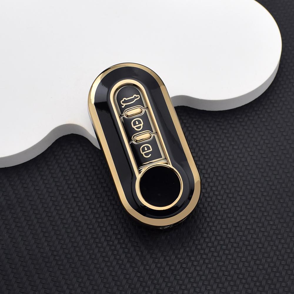 

Luxury TPU Car Key Case Cover for Fiat 500/Ducato/Panda/500L/Punto | Lancia Musa/Citroen Key Protector with Keychain Accessories