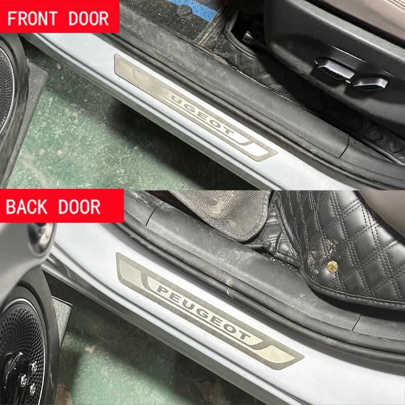 Peugeot 208/308/4008/508/201/301/2008 Ultra-thin Door Sill Scuff Plates with Logo