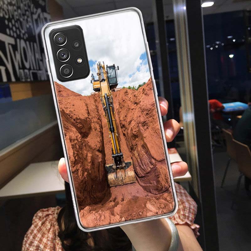 Construction Machinery Excavator Phone Case for Samsung A54 A57 A37 A17 A14 A15 A12 A24 A34 A55 A35 A25 A52S A07 A05S A04S A22 A