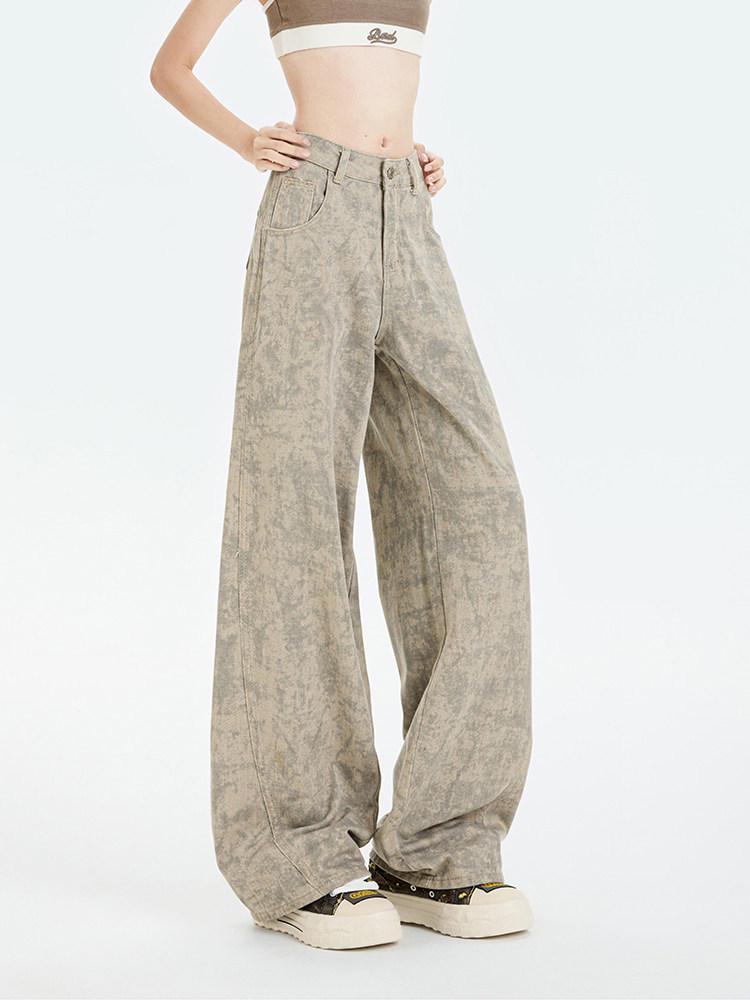 

Women s High-Waist Wide-Leg Jeans: Autumn/Winter Slimming Design, Plus Size, Straight & Loose Fit S [42-47 kg]