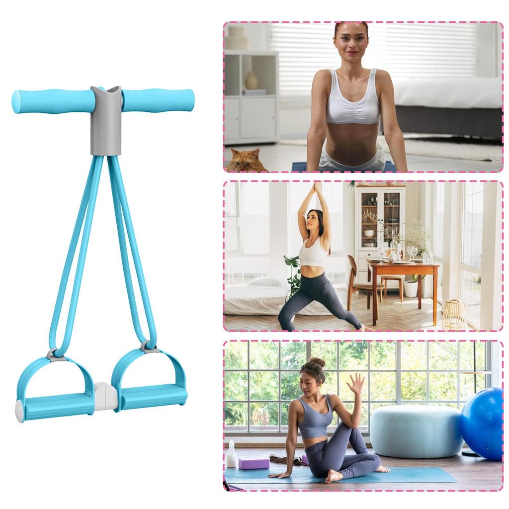 Pedal Puller Stretch Bands 4 Tube Tension Rope Workout Equipment Sit Up For Stretching Training Slimming Gym Abdomen Women Leg