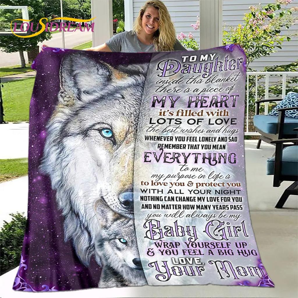 To My Daughter Plush Butterfly Quilt Blanket Flannel Throw for Living Room Bedroom Bed Sofa Gift