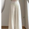 New Hot Season Milk Floral Suit Wide-leg Pants for Women In Hot Season High Waist Slimming Loose Ice Silk Floor Trousers