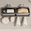 Suction Cup Soap Storage Rack Free-Punching Bathroom Soap Box Drain Rack Soap Sponge Dish  Washroom