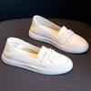 Leather White Shoes Women's 2026 New Spring and Autumn Casual Flat Shoes Women Sneakers Casual Woman Shoes