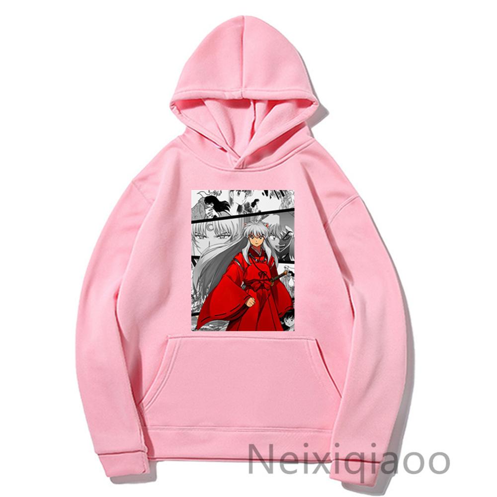 Felpa in Pile Inuyasha Uomo e Donna Calda Felpe Anime Streetwear Invernale Trendy Taglie Forti Animazione Casual Stile Sportivo