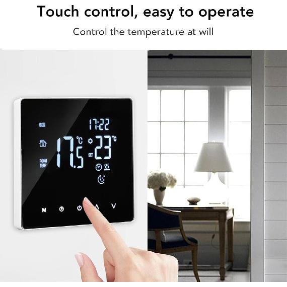 Floor Heating Thermostat 16A 4400W Intelligent Programmable Thermostat Digital Home Heating Temperature Controllerfor Radiant Underfloor Heating