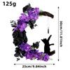 Port of Love Halloween Cat Moon Wreath - Crescent Vine Door & Wall Decor