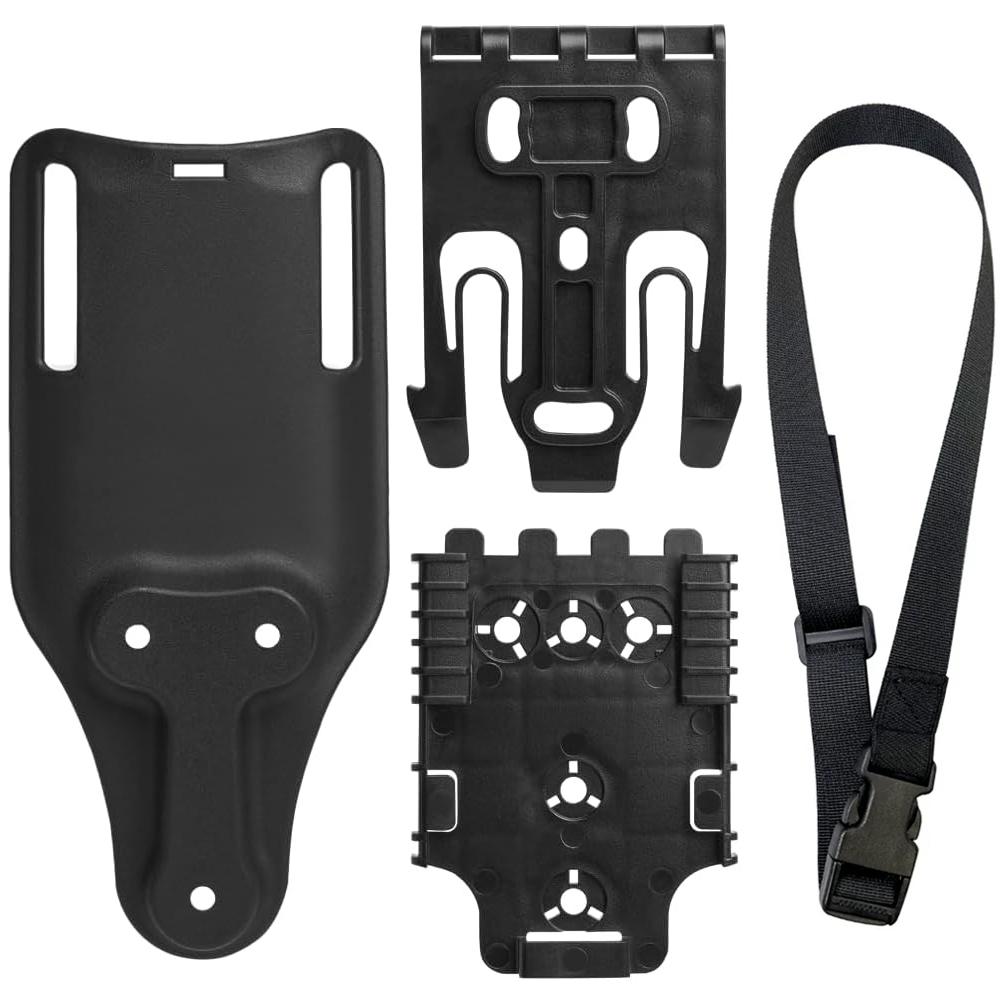 Locking System Kit Included QLS Fork and Plate with Thigh Elastic Strap Low-Ride UBL Universal Belt Loop for Duty Belt Holster