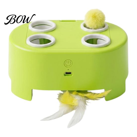 Electronic Cat Whack-a-Mole Toy Interactive Toy, Whack a Mole Feather with Automatic 3 Modes, Rechargeable Kitten for Indoor Bored Cats
