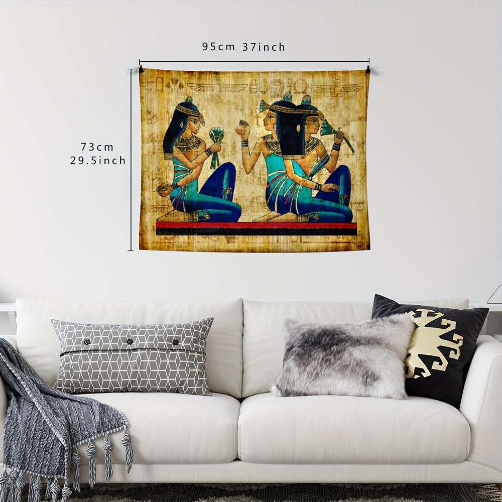VIKAMA Ancient Egyptian Papyrus Painting Tapestry Retro Pharaoh Maid Totem Mysterious Exotic Style Living Room Decoration