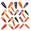 Trendy Fake Nail Halloween Theme Stylish Almond Tip Ghostly Pumpkin Art Durability Comfortable False Nail For Daily Wear