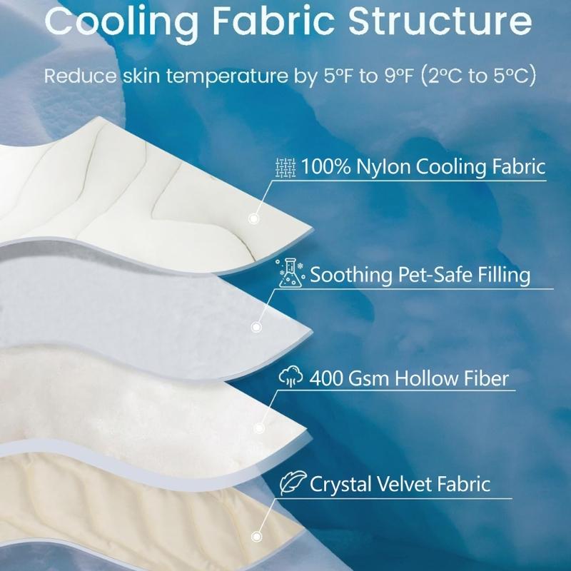 Pet Cooling Bed Large Cats Bed Cats Dog Sleep Bed Indoor Pad Cats for Indoor Home and Travel Washable Bed