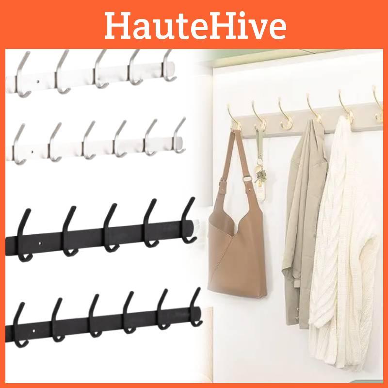 Vault Black Glazie Coat Rack Wall Mount Stainless Steel Hooks Clothes Hanger