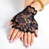 Ladies' Summer Half Finger Lace Sunscreen Gloves, Exposed Finger Thin Half Cut Gloves For Driving And Outdoor Sports