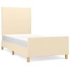 VidaXL Bed Frame with Headboard Cream 90x200 Cm Fabric 3124868