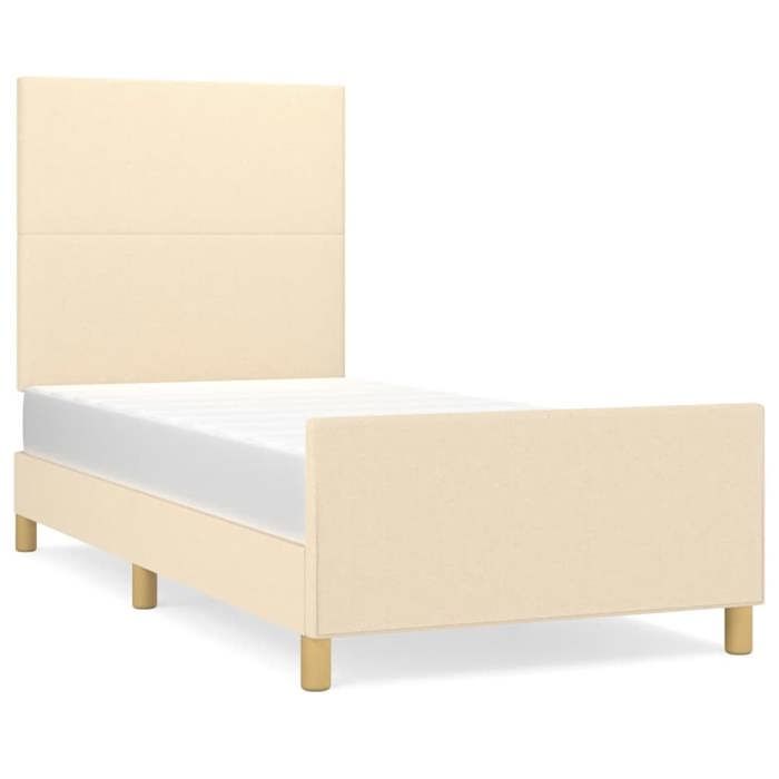 VidaXL Bed Frame with Headboard Cream 90x200 Cm Fabric 3124868