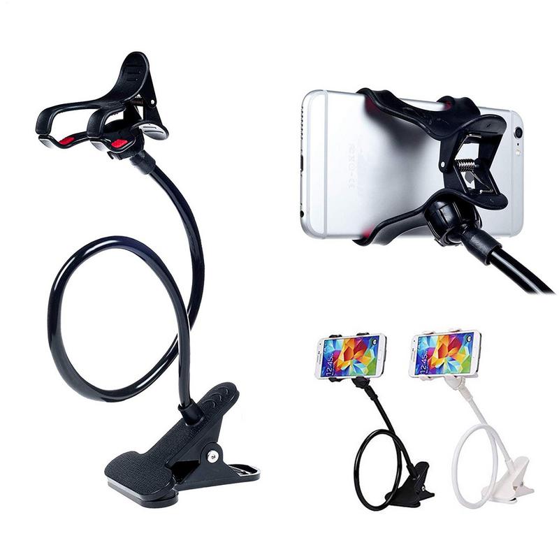 Soporte de cuello perezoso ajustable de 360 grados de 50 cm Soporte para teléfono de cuello de cisne para montaje en cama de teléfono Soporte de brazo largo superior Soporte de teléfono