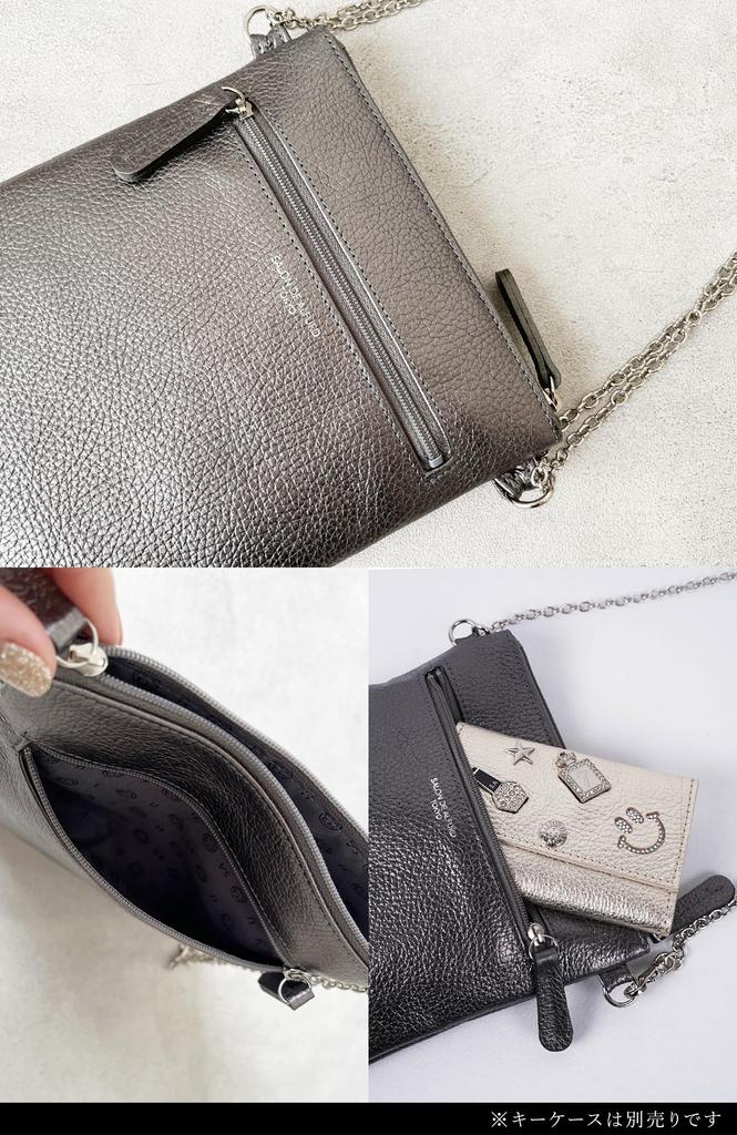 Salon de Alphard Women's Genuine Leather Shoulder Bag, Made in Japan, Lightweight (Approx. 170g), Smile Pochette, Mini Bag, Long Wallet Compatible,