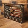 Vintage America Tin Sign Patriotic Red Blue Metal Wall Decor Home Garden Memorial