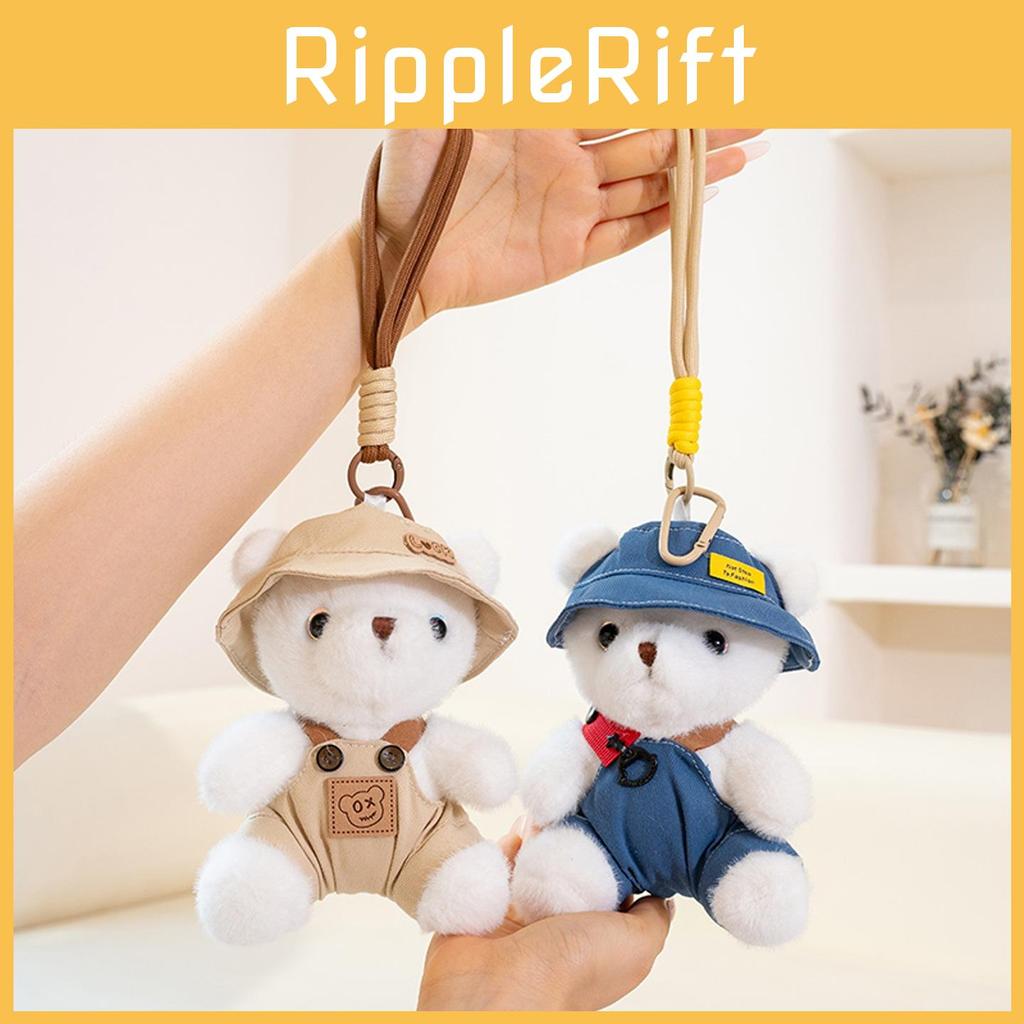 Bear In The Clothes Plush Toy With Hanging Loop Girls Gift School Bag Accessory