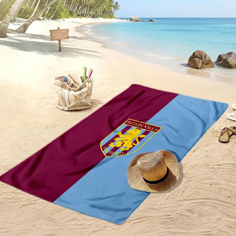 Asciugamano da Spiaggia con Stampa Calcio Aston Villa, Asciugamano Grande Morbido ad Asciugatura Rapida per Spiaggia Campeggio Nuoto