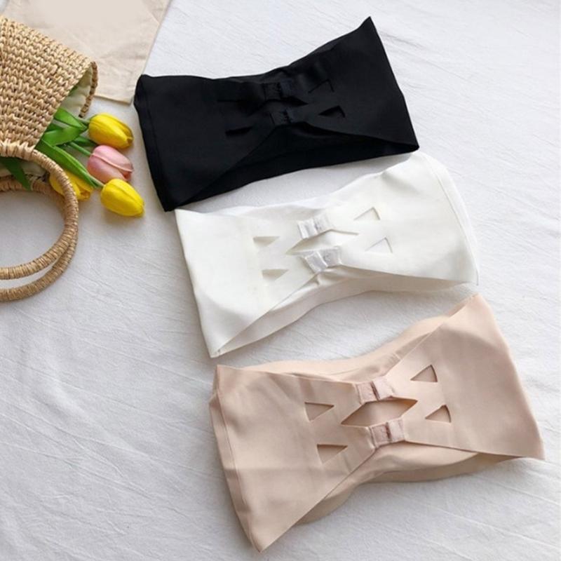 Strapless Bralettes for Women Nonslip Bandeau Bra Seamless Wireless Strapless Bra Padded Tube Top Bras