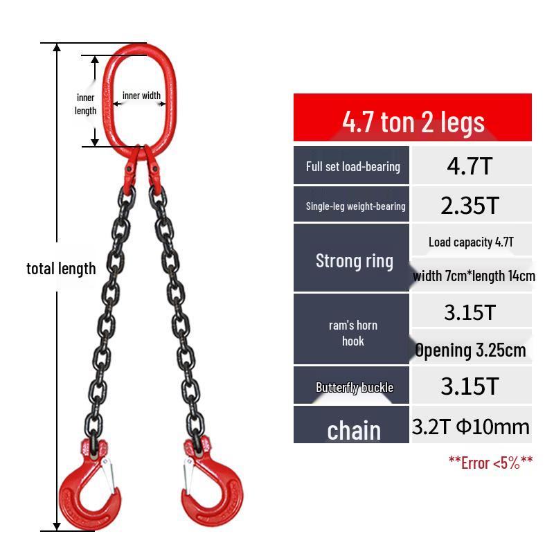 G80 Manganese Steel Chain Sling with Hook and Shackle for Lifting and Overhead Crane Operations