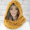 Damenmode, lässig, gestrickt, mit Kapuze, Schal, Herbst, Winter, warme Mütze, Schal
