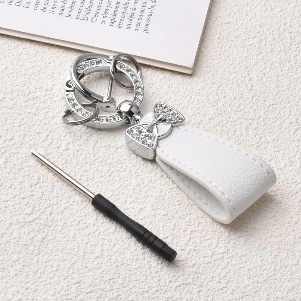 Key Holder Luxury Genuine Leather Keychain Matte Buckle Keys Organizer Car Key Pendant Bag Charms Ladies Bag Fashion Decoration