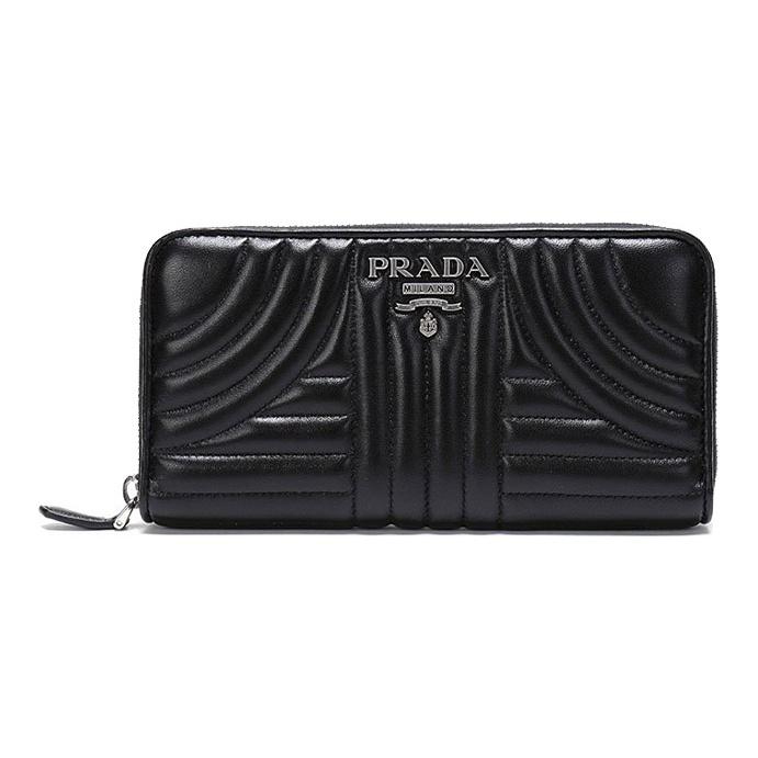 

Prada Logo Zip Long Wallet Women Wallet Black 1ML506-2B0X-F0002 Basic Set (Bag)