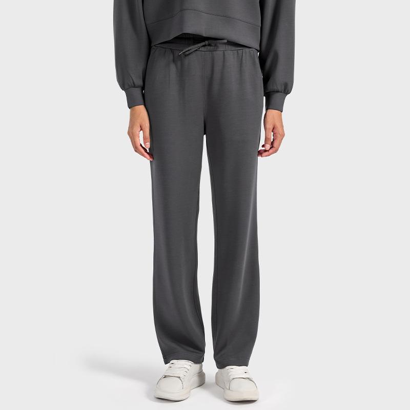 Autumn and Winter Loose Leisure Sports Straight Sweatpants Women's Liquid Air Layer Soft Waxy Skin-friendly Fashion Versatile