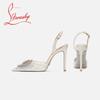 Fashion 2025 New Rhinestone Toe Cap Sandals for Women with a Straight Buckle and Pointed Tip, Sexy Temperament, Socialite Single Shoes