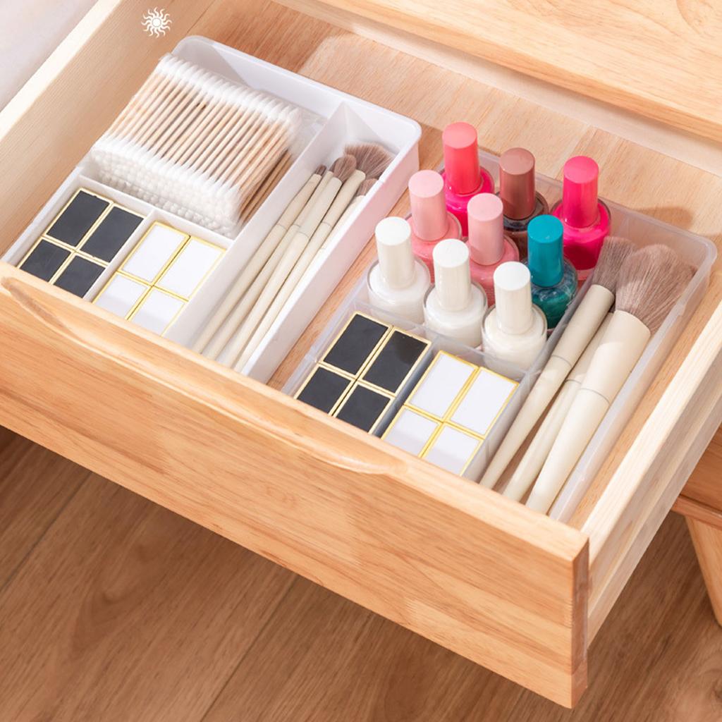 Desktop Organizer Box Drawer Divider Tray Desk Makeup Classification Storage Box for Bathroom Office Transparent
