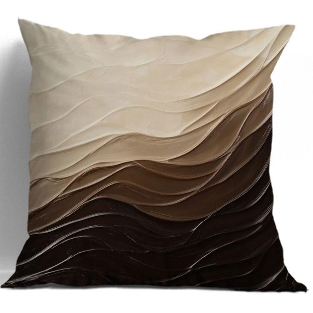 

Brown - toned Abstract Texture PillowcasesBedroom Living Room Sofa Home Decor Polyester Cushion Cover with Zipper 16x16Inch