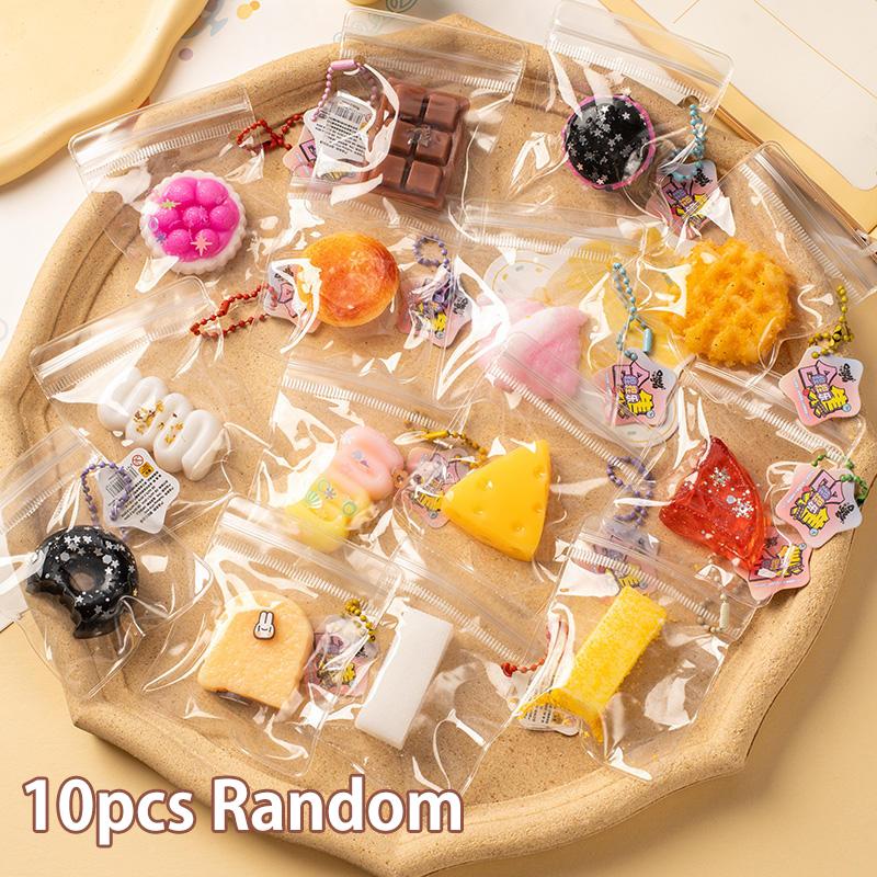 Squishy Food Toy Cute Mochi Squishy Bread Donut Cheese Squeeze Stress Relief Toy Sensory Fidget Toys Keychain Bag Pendant Gift