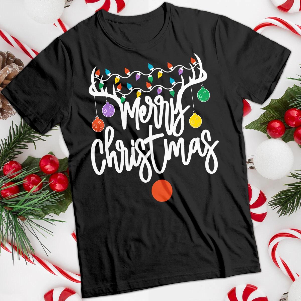 Mens and Womens Festive Colors Christmas Tree Christmas T-Shirt Tee #MC 4XL