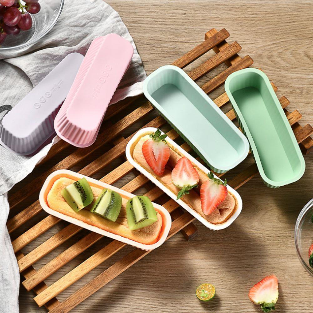 4Pcs Rectangular Air Fryer Silicone Bread Pans DIY Non-Stick Cake Mold Easy To Demold Heat-resistant Toast Loaf Baking Tray