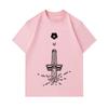 Men's 100% Cotton O-neck Short Sleeve T-Shirt, Cool Samurai Sword Printed Casual Tee, Comfortable Lightweight Daily Wear Top for Men, Summer Loose Fit