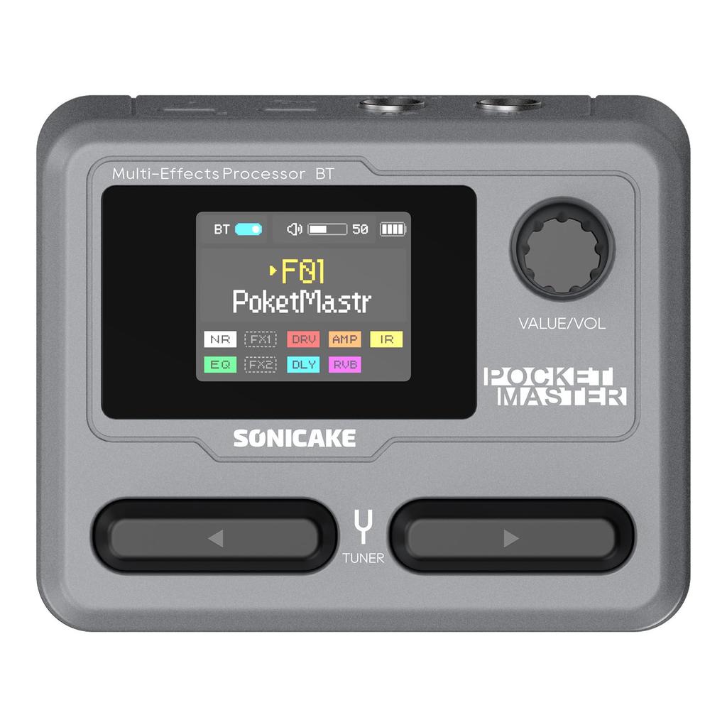 SONICAKE Multi-Effects Pedal with GuitarBass Amp Modeling, IR Cabinet Simulation, Stereo OTG USB Audio Interface, BT Audio, 1.77-inch LCD Color