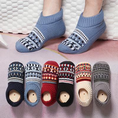 Chaussettes d'intérieur confortables et douces beiges unisexes automne/hiver à imprimé ethnique classique chaud antigel, amicales et polyvalentes, chaussettes douillettes pour couple