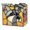 Desktop Pen Holder Stained Glass Style Holder, Unique Acrylic Organizer, 3D Plant Pot Embossed Relief Pattern Planter for Succulents And Office