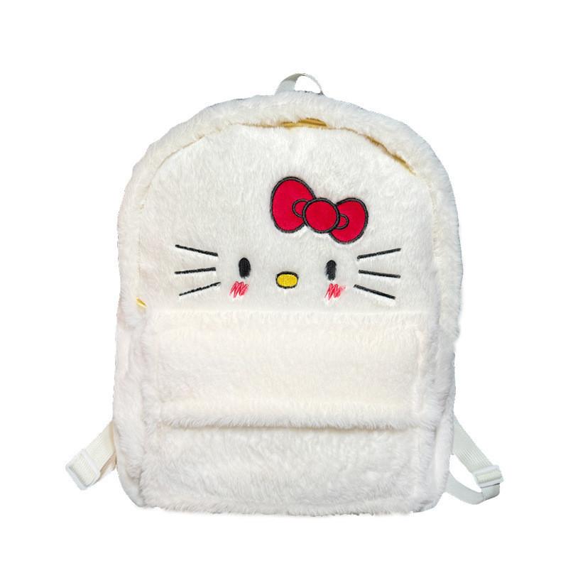 

Large Capacity Sweet Girl Backpack Soft Plush Material Rivet Popular Element