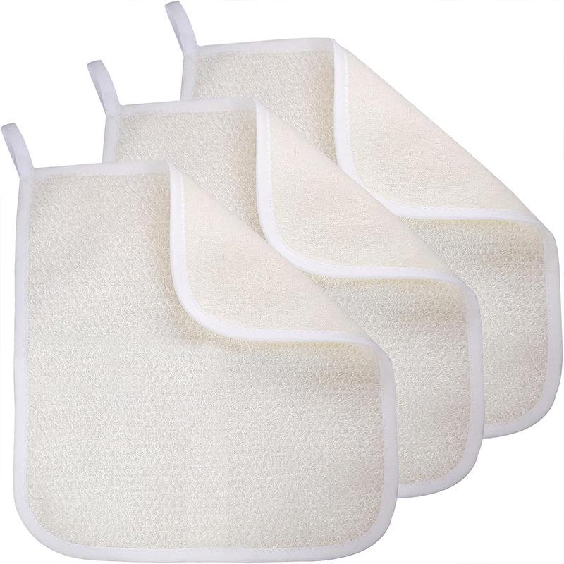 

Double-Layer Nylon Washcloth Exfoliator & Lathering Cleanser - 22x26 Bath Ball for Men & Women 22x26cm 19g грязно-белый