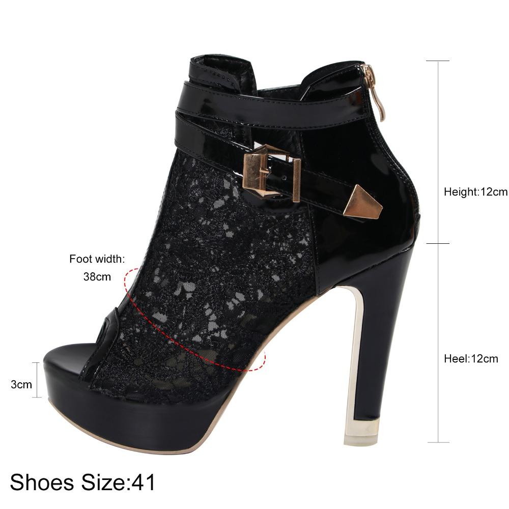 Women's Spring New European & American Style Sandals - Lace Buckle Peep Toe Platform Chunky Heel Perfect for Garden Parties