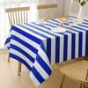 1 Stück Moderne Tischdecke Blau-Weiß Gestreift Tischabdeckung für Esszimmer Küche Party Rechteckiger Tisch Clo