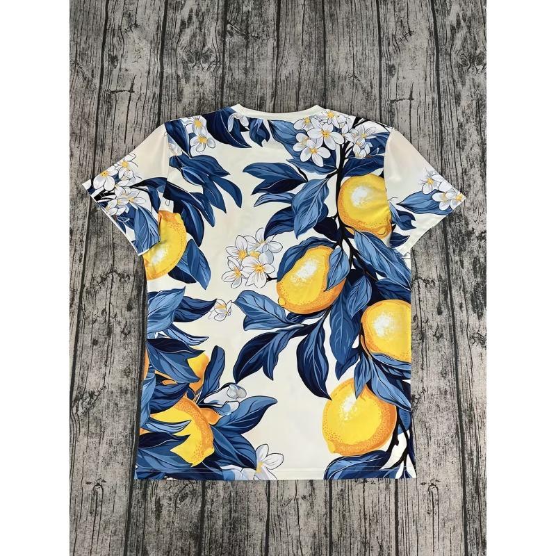Women's Summer Lemon Tree Short Sleeved 3D Digital Printing Fresh Full Printed Short Sleeved T-shirt for Spring and Summer