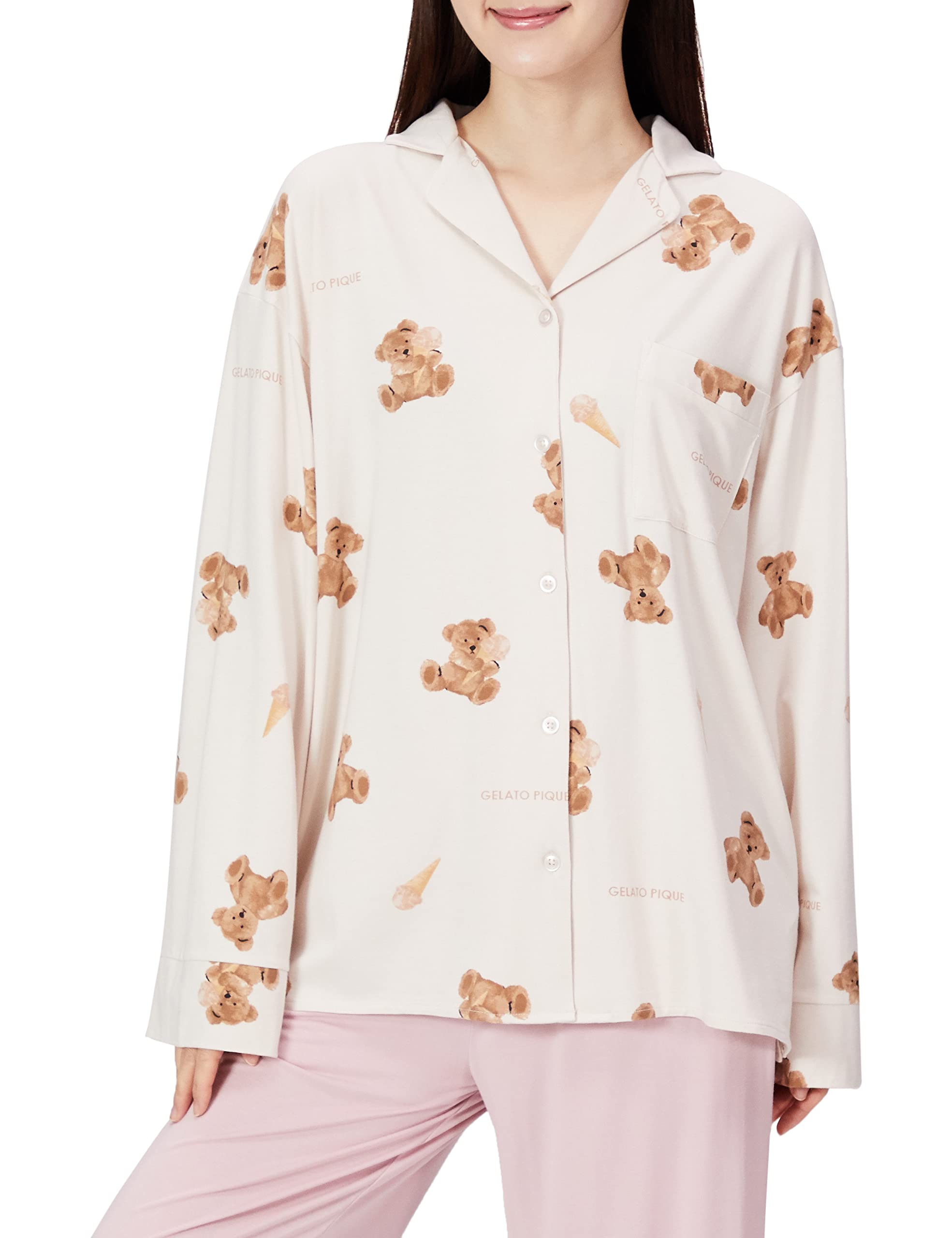 

Gelato Pique Gelato Bear Print Shirt PWCT221208 BEG F Women s