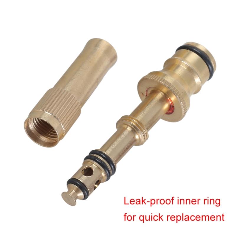 Spray Hose Nozzle Replacement Adjustable Brass Nozzle for Car Washing Gardening High Pressure Nozzles Heavy Duty
