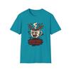Unisex Softstyle T-Shirt Frantic Coffee Mug Funny Cartoon Brew Chaos Graphic Tee